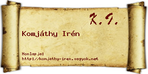 Komjáthy Irén névjegykártya